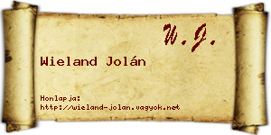 Wieland Jolán névjegykártya